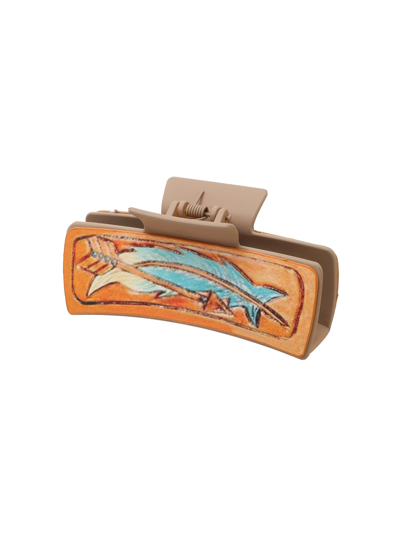 Wholesale Western Style Sunflower Feather Leather Hairpin Shark Clip